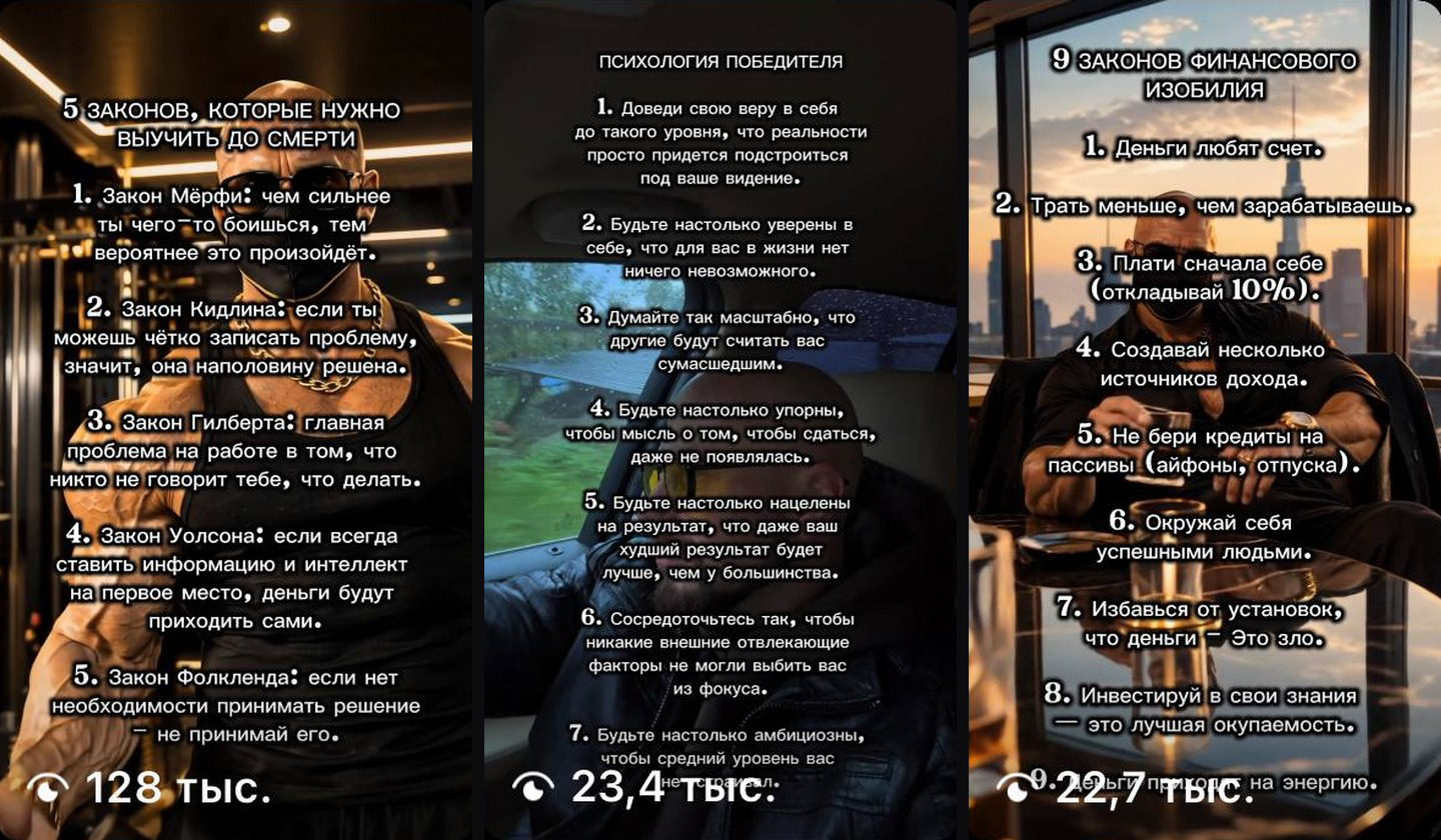 Ролики alexmasked: 128 тыс., 23,4 тыс. и 22,7 тыс. просмотров